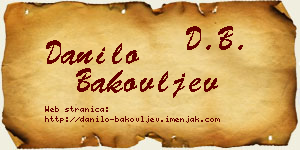 Danilo Bakovljev vizit kartica